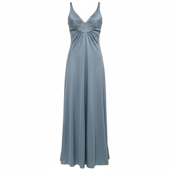 Aristocraft Other - Vintage Light Blue Sleeveless Maxi Dress with Pleated Bust